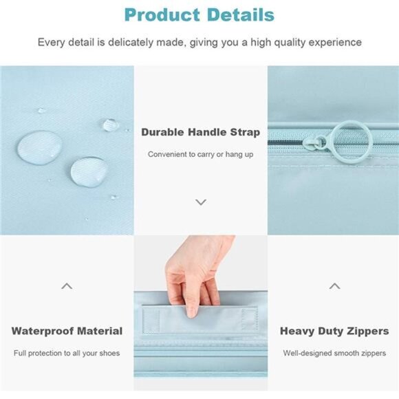 Shoe Bag Holds 3 Pair of Shoes for Travel and Daily Use Storage Pouch - Picture 3 of 7